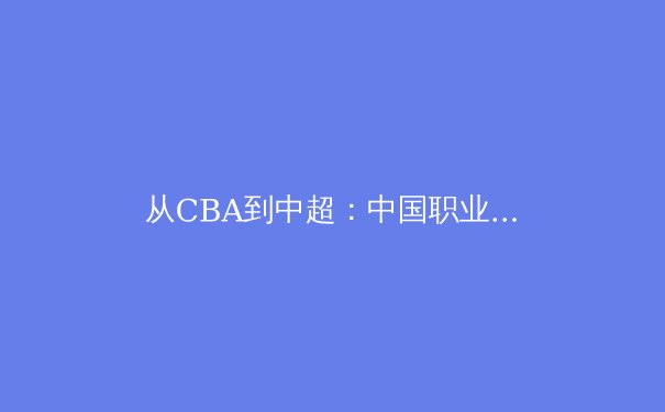 从CBA到中超：中国职业体育的转型阵痛与未来曙光 - 2